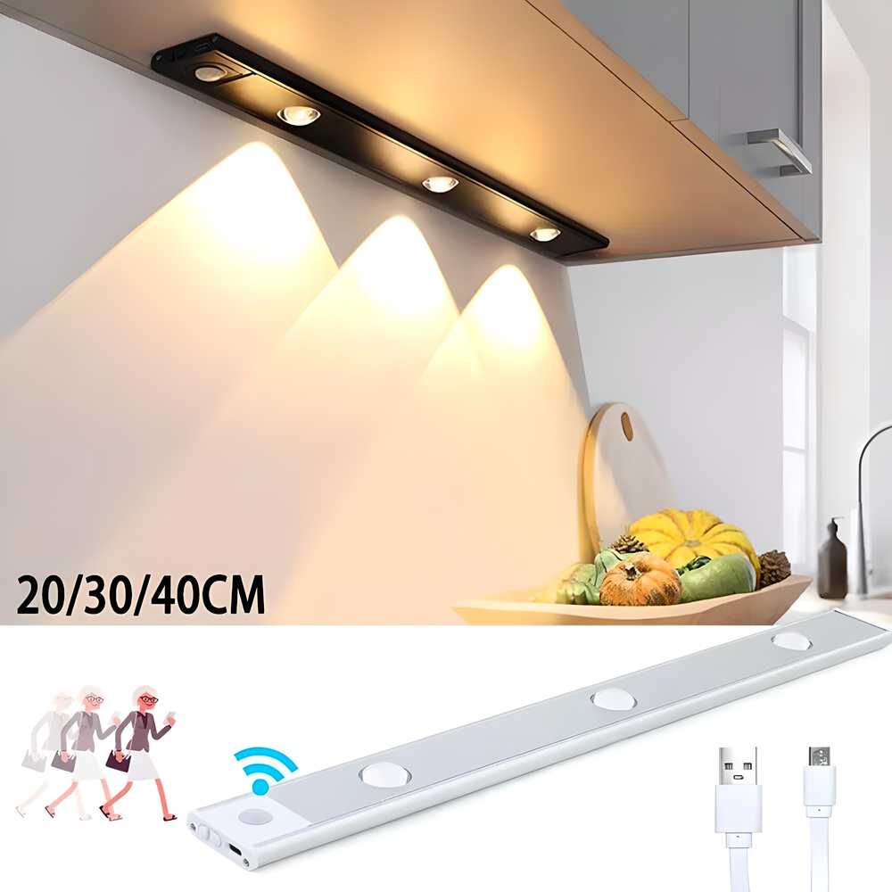 LED PIR Motion Sensor Cabinet With USB Rechargeble - Bazarshopy