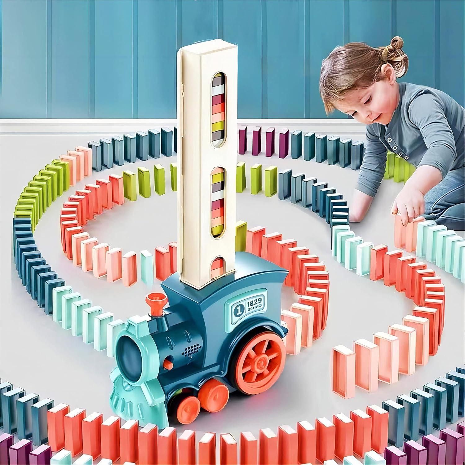 Train Toy Domino Set for Kids BPA Free Plastic with Sound Effects - Bazarshopy