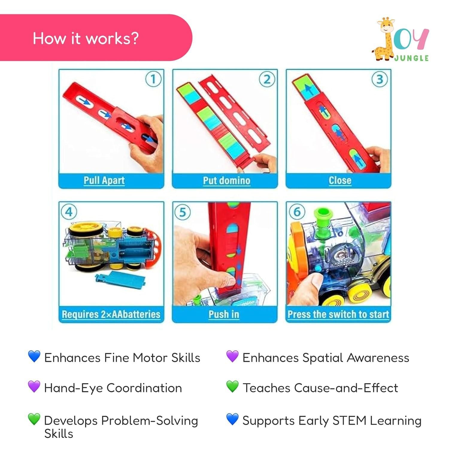 Train Toy Domino Set for Kids BPA Free Plastic with Sound Effects - Bazarshopy