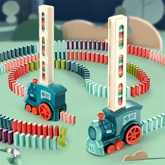 Train Toy Domino Set for Kids BPA Free Plastic with Sound Effects - Bazarshopy
