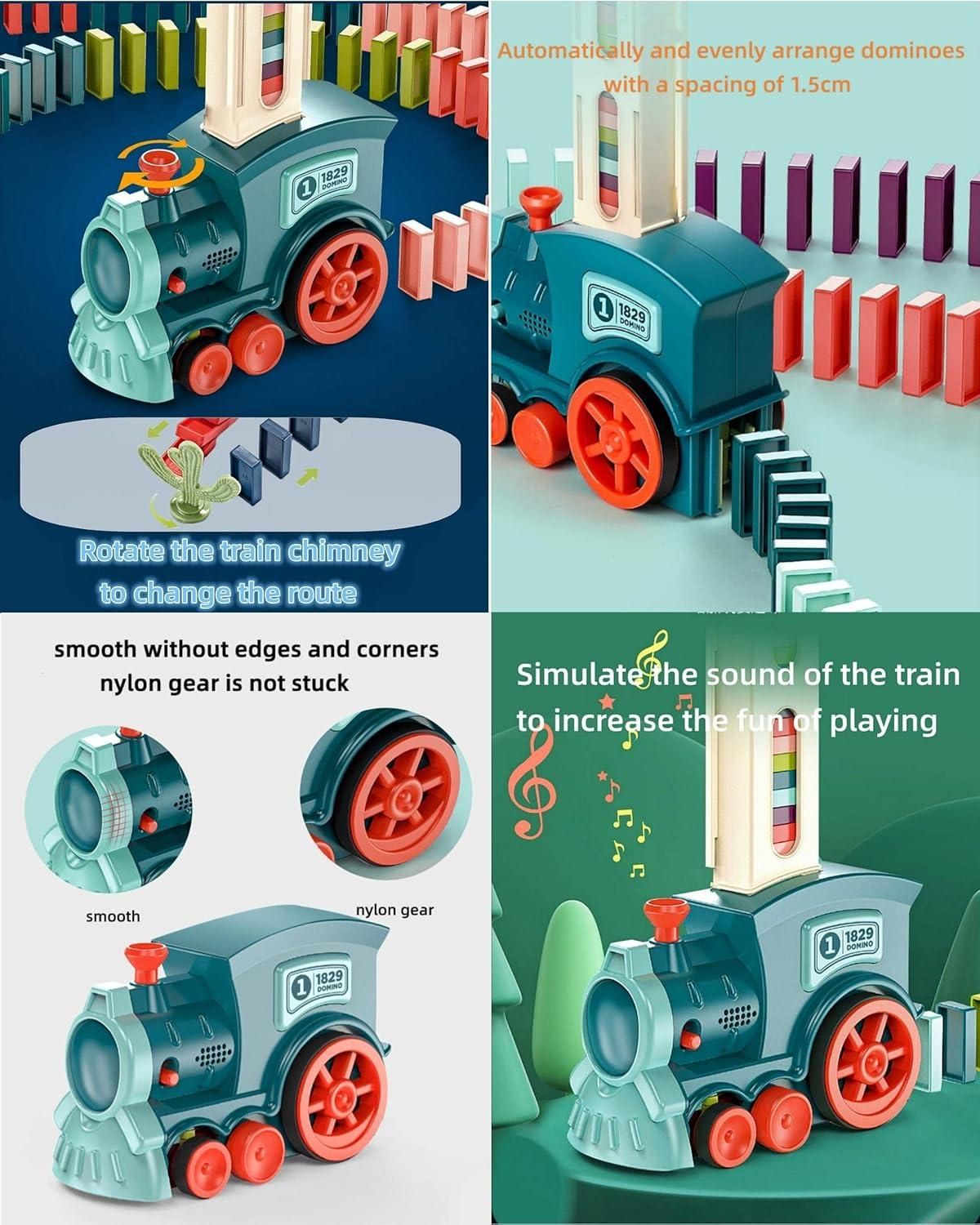 Train Toy Domino Set for Kids BPA Free Plastic with Sound Effects - Bazarshopy